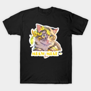 Cat Miaw: Playful and Cute Cat Design T-Shirt